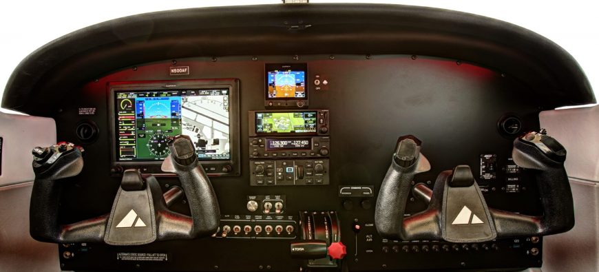 Controls of training aviation plane