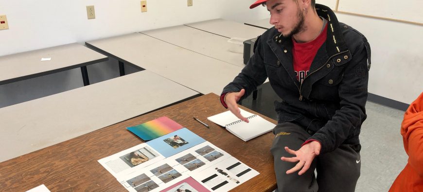 Student studying graphic design