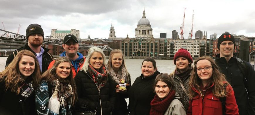 photo of QU students in London