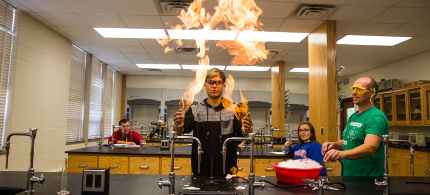 Students in chemistry lab