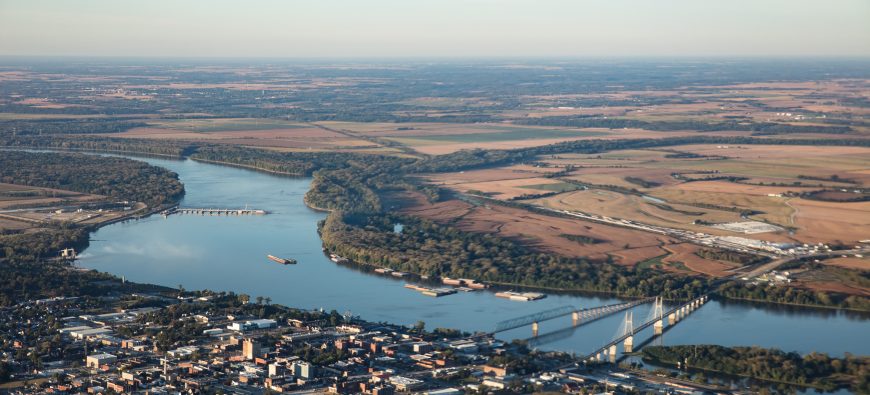 Bird's eye view of the Mississippi River