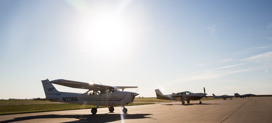 Airplanes on the runway