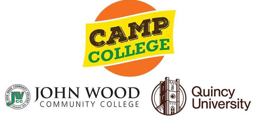 Camp College for John Wood Community College and Quincy University Sign