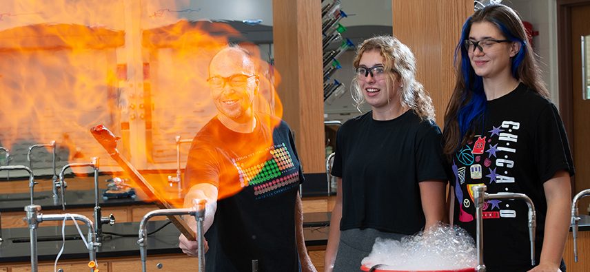 Students in science lab