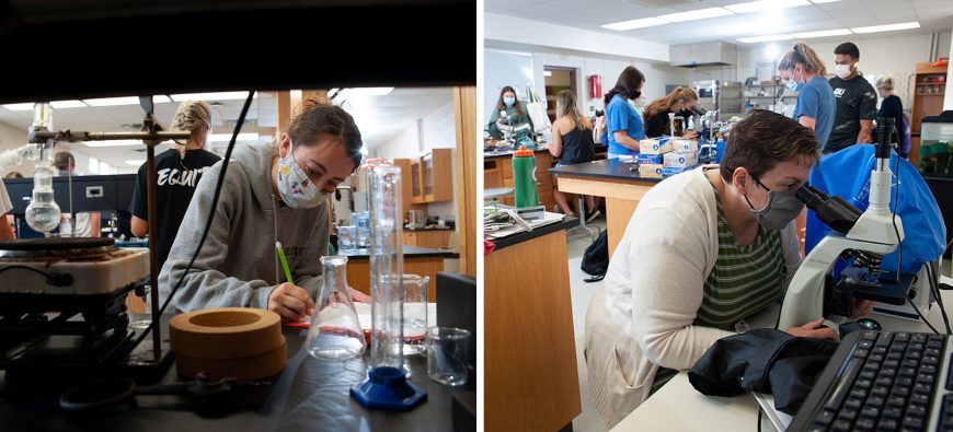 Students in science lab