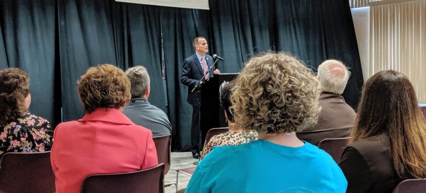 President McGee speaking at an Alumni event