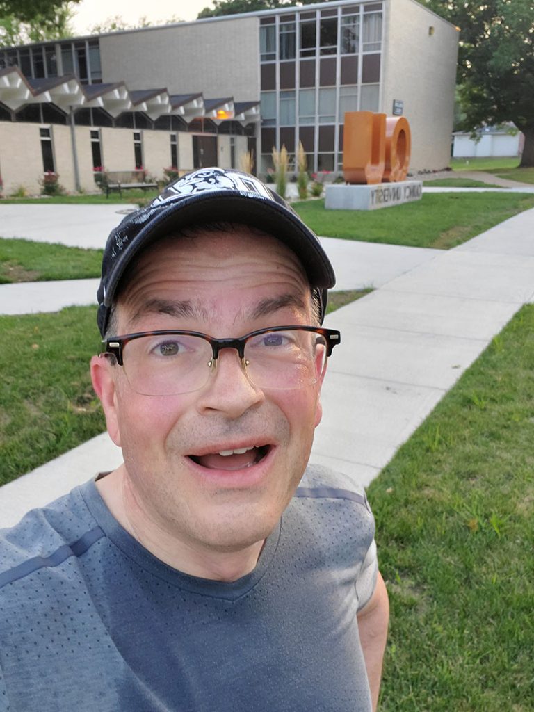 Dr. McGee running selfie