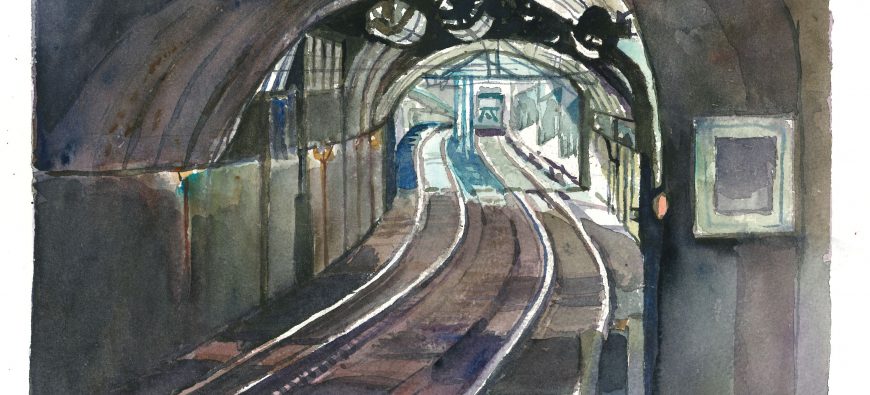 Rail Station Watercolor by Brian Anderson