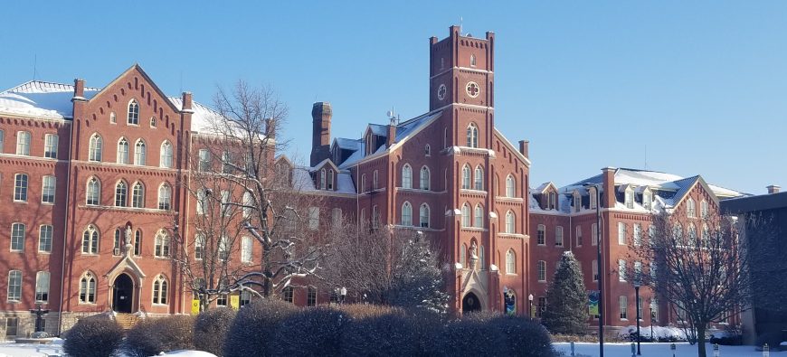 Francis Hall in Winter, West View