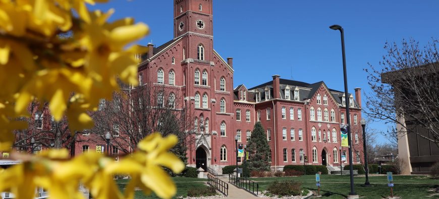 Francis Hall in the spring