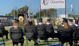 Students at the Commencement Ceremony, Football Stadium