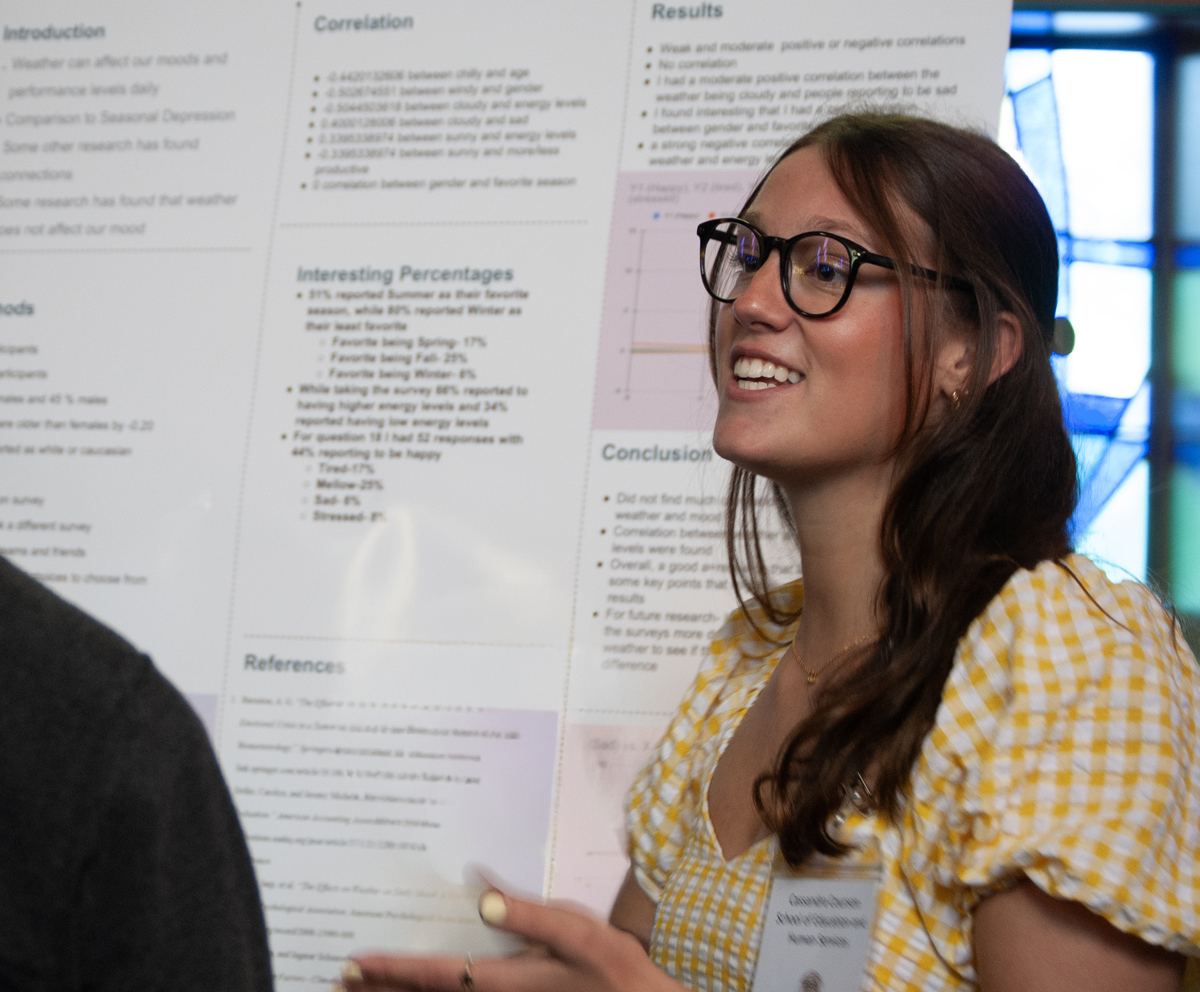 female student presenting at Academic Symposium