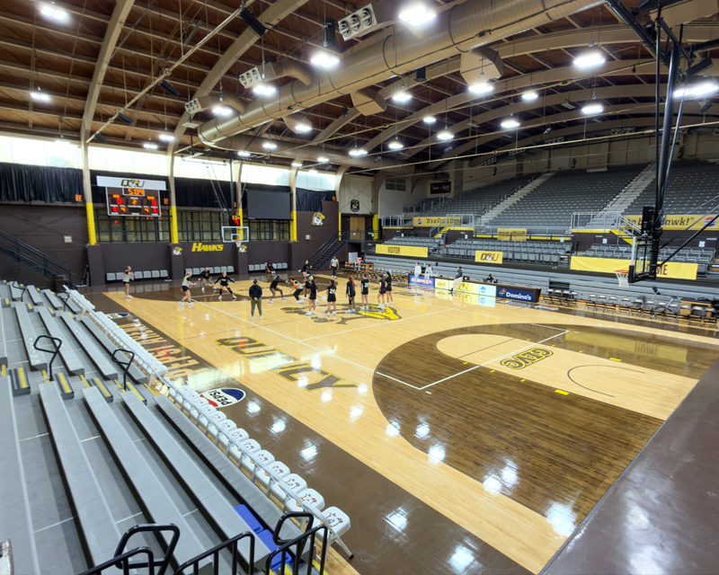 QU gymnasium and girls basketball practice