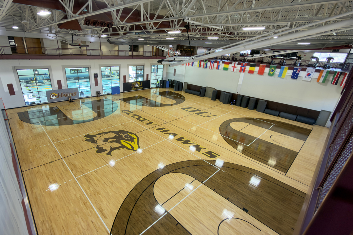 Health and fitness center view from walking track