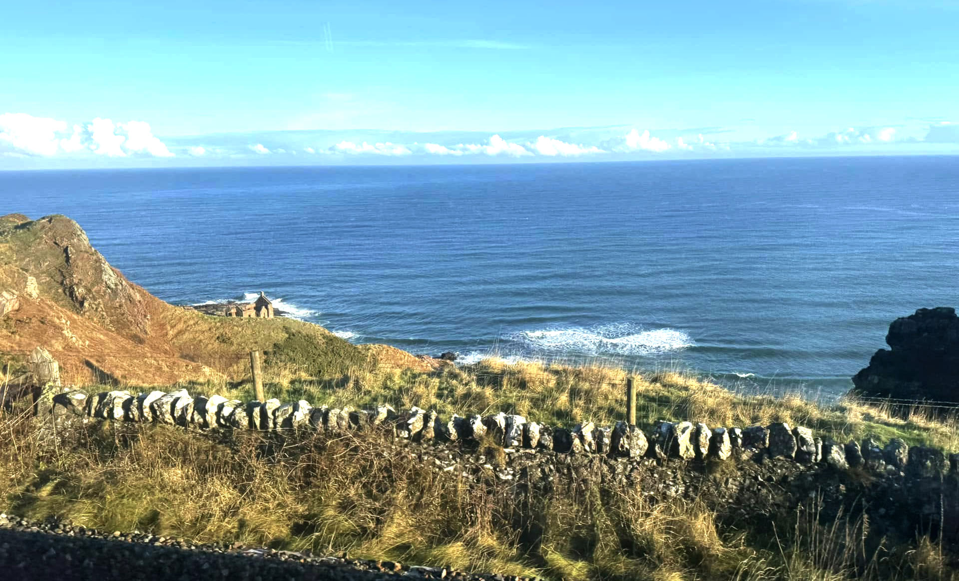 view of water landscape while QU students tour old Edinburgh